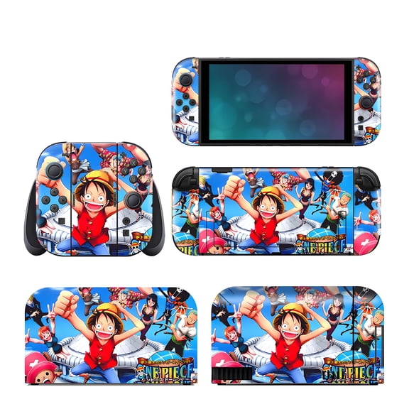 One Piece Switch 2 Skin Full Set Protective Vinyl Decal Stickers for Switch 2 Console, Joycons, Handle Grips & Dock | No Residue, Anti-Scratch