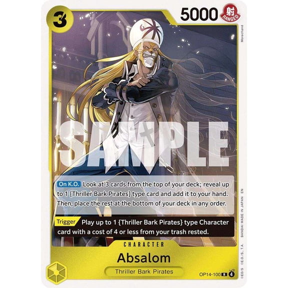 One Piece The Azure Sea's Seven Rare Absalom OP14-100