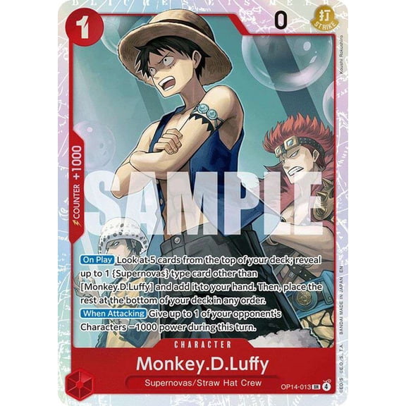 One Piece The Azure Sea's Seven Super Rare Monkey.D.Luffy OP14-013