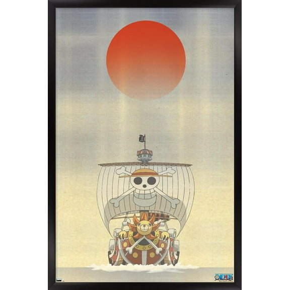 One Piece - The Thousand Sunny Artistic Wall Poster, 14.725" x 22.375" Framed