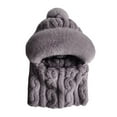 thumbnail image 1 of One Piece Thermal Knitted Hats Neck Warm Cycling Windproof Plush Fluffy Beani, 1 of 1