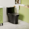 thumbnail image 1 of One-Piece Toilet,1.1/1.6 GPF Elongated Modern Toilet,Soft Closing Seat,Siphonic S-trap,Matte Black, 1 of 8