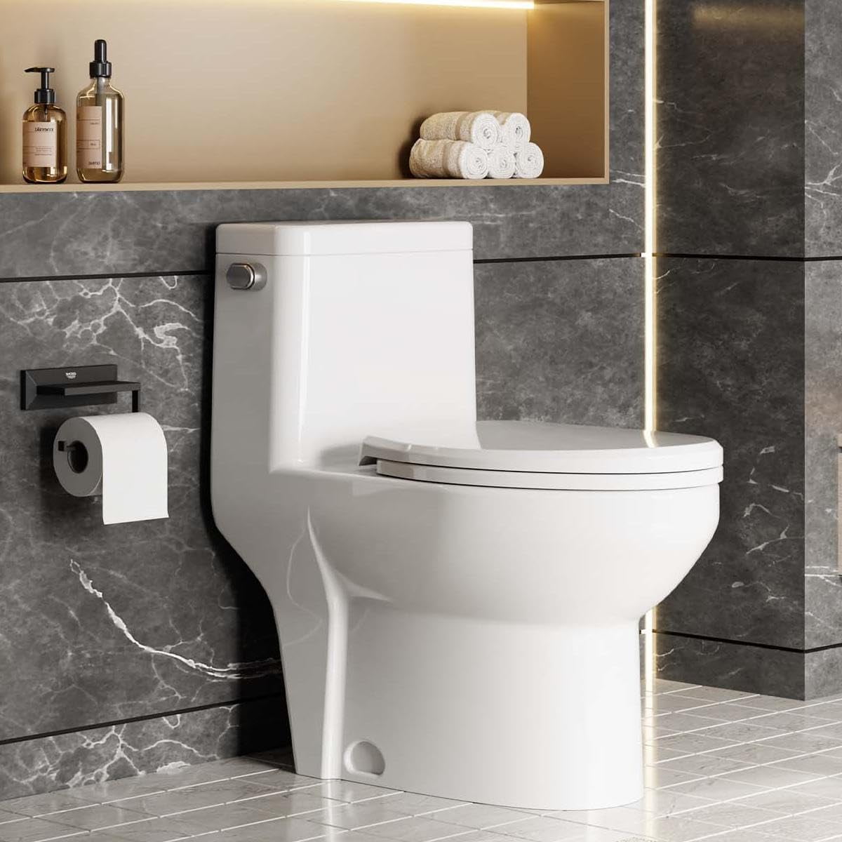 Momei High Quality One Piece Elongated Floor-Discharge Dual