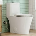 thumbnail image 1 of HOROW Porcelain Skirted One-Piece Toilet, Elongated Bowl, Soft Closing Seat, Dual Flush, 12-Inch Rough-In, ADA, 1 of 12
