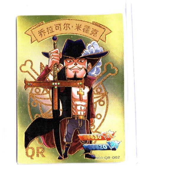 2025 One Piece Dracule Mihawk Gold Foil Reverse Holo Chinese Trading Card