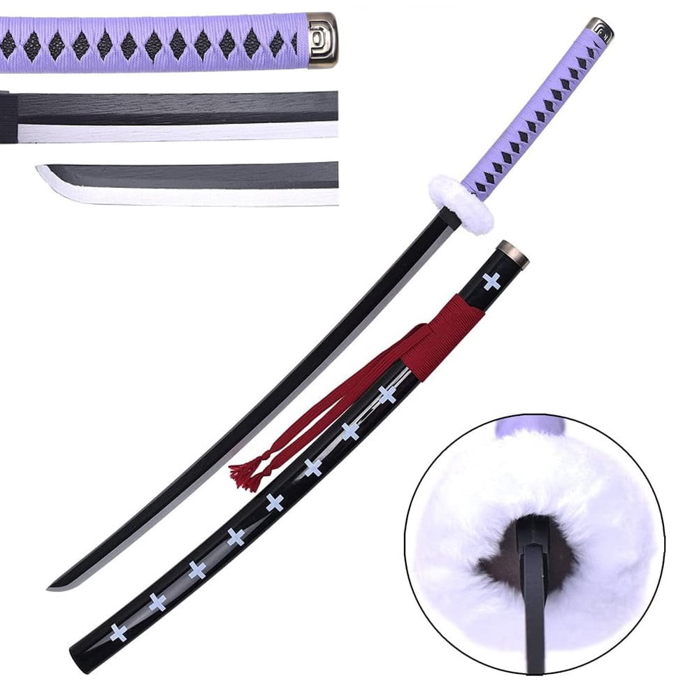 One Piece Trafalgar Law Kikoku Katana – Purple Wood Cosplay Sword with Scabbard 41 in