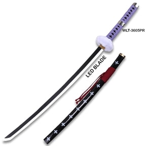 One Piece Trafalgar Law Purple LED Light-Up Wooden Katana Cosplay Sword Replica 41 in