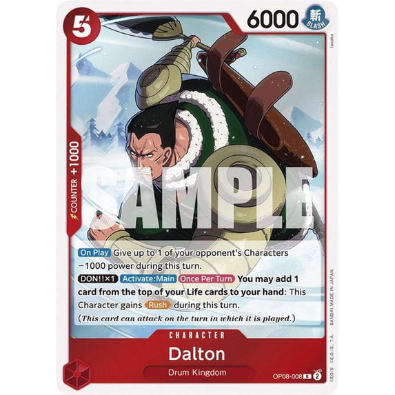 One Piece Two Legends Rare Dalton OP08-008