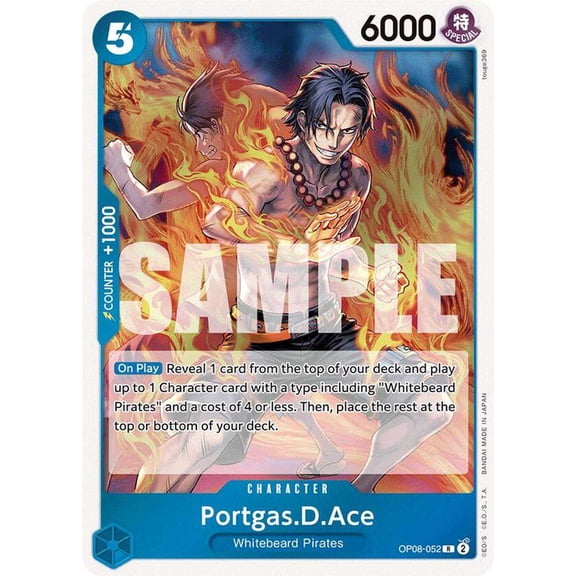 One Piece Two Legends Rare Portgas.D.Ace OP08-052