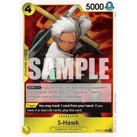 One Piece Two Legends Rare S-Hawk OP08-114