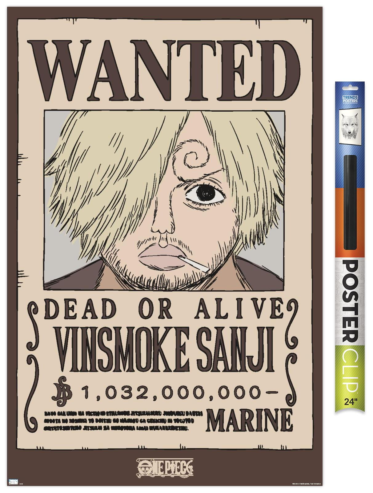 One Piece - Vinsmoke Sanji Wanted Poster Wall Poster, 22.375