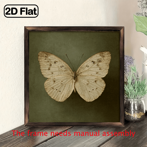 One Piece of Vintage Wall Decoration Featuring a Polished Wooden Frame in a Farmhouse Style, Measuring 8X8 Inches, This Wall-Mounted Mural Requires No Power And Is Suitable for Living Rooms.