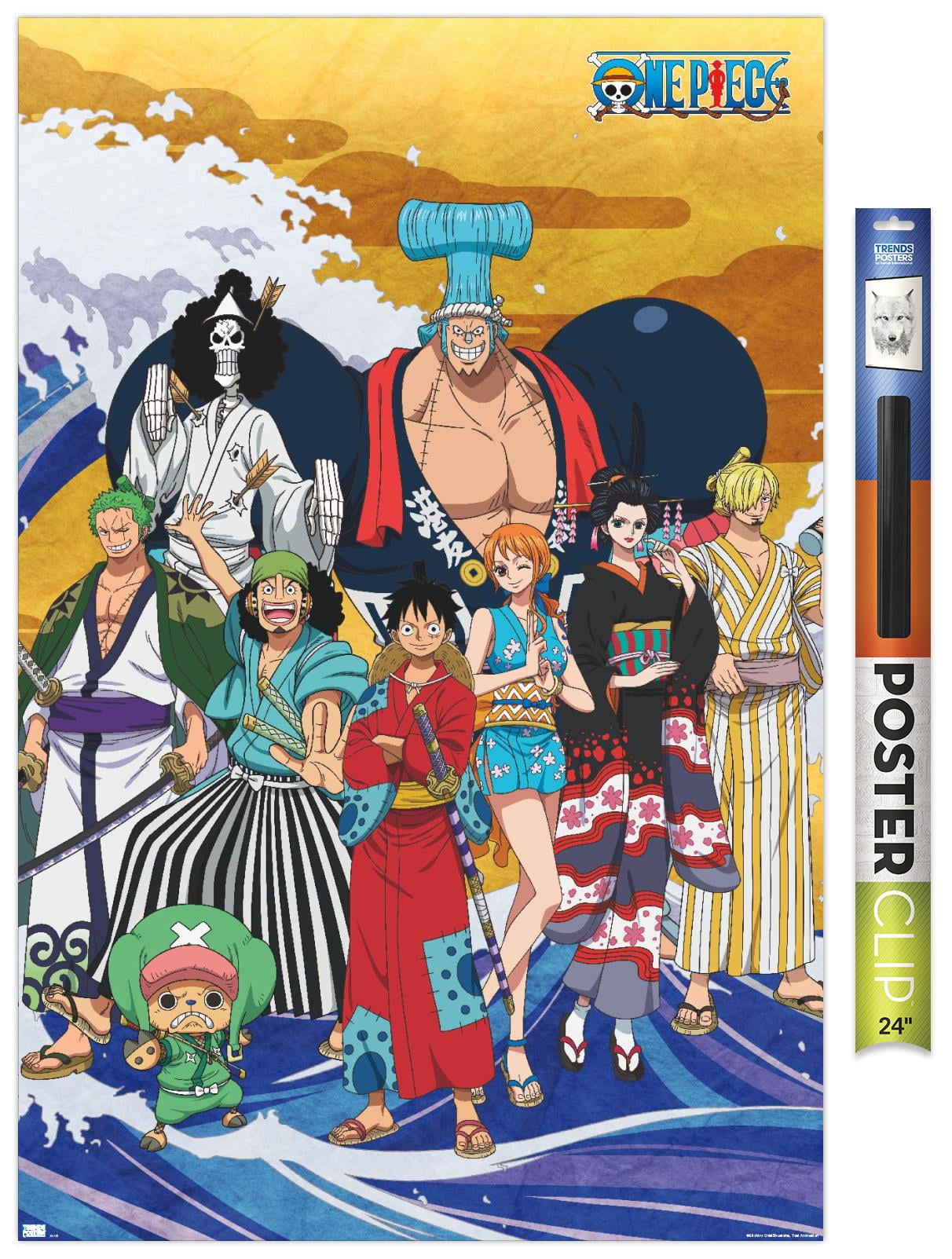 One Piece: Wano Country - Crew On Wave Wall Poster with Push Pins