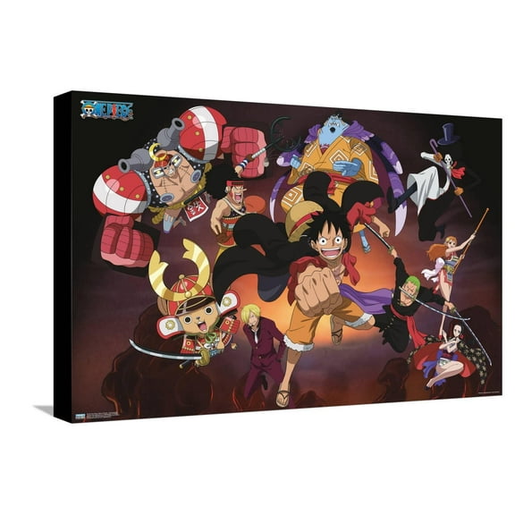One Piece: Wano Country - Group Attack Canvas Wall Poster, 14.725" x 22.375"