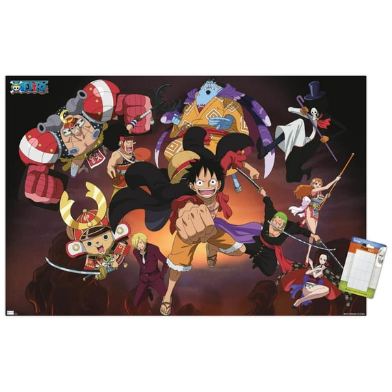 One Piece: Wano Country - Group Attack Wall Poster, 22.375" x 34"