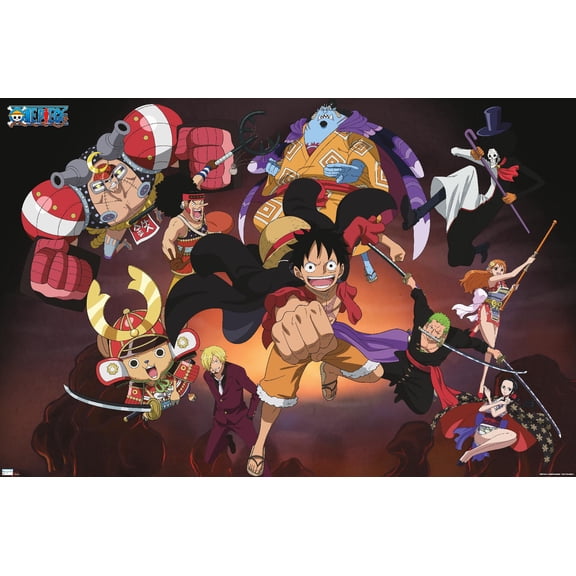 One Piece: Wano Country - Group Attack Wall Poster, 22.375" x 34"