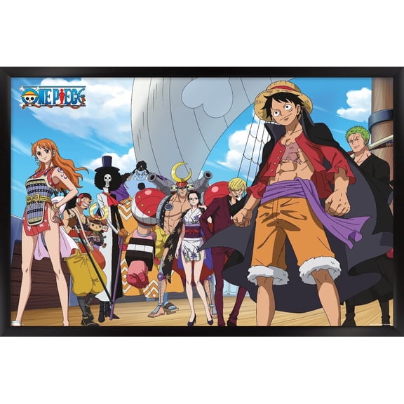 One Piece: Wano Country - Sailing Crew Wall Poster, 14.725" x 22.375" Framed