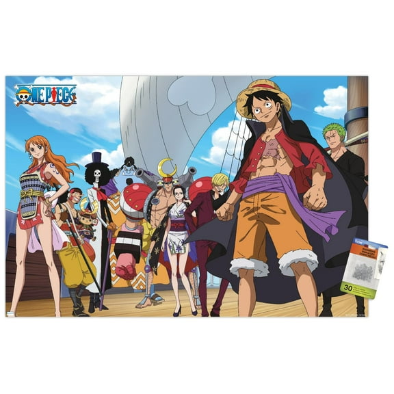 One Piece: Wano Country - Sailing Crew Wall Poster with Push Pins, 22.375" x 34"
