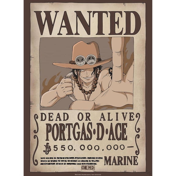 One Piece Wanted Ace Poster Unframed Size 24''x36'' GooGate