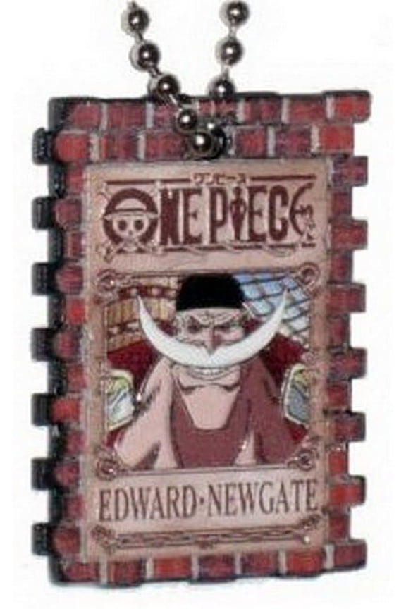 One Piece Wanted Portrait Edward Newgate Charm Keychain