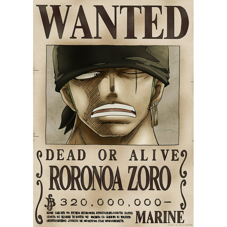 One Piece Roronoa Zoro Wanted Poster – Epic Stuff