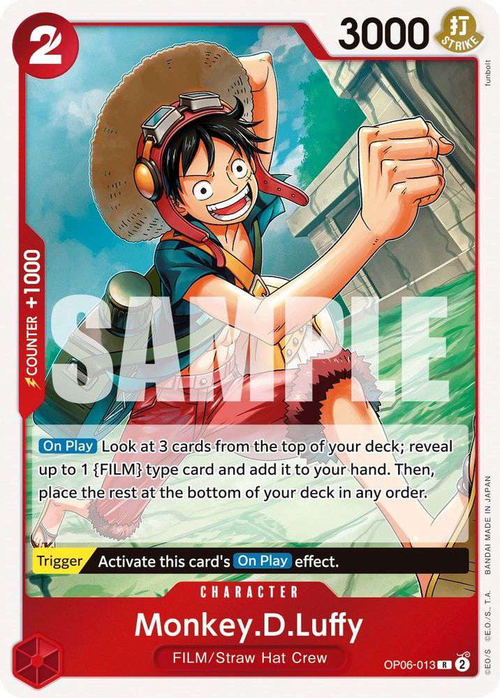 one piece wings of the captain rare cards One Piece Wings of the Captain Rare Monkey.D.Luffy OP06-013