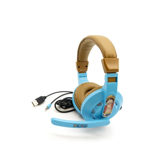 CultureFly One Piece Gaming Headset Luffy Enhanced Audio Over Ear Headphones with Mic