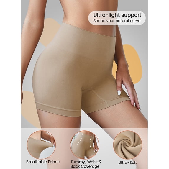 One Piece Women Mid Waist Mid-Thigh Lightweight Slimming Shaping Short Suitable for Base Layering