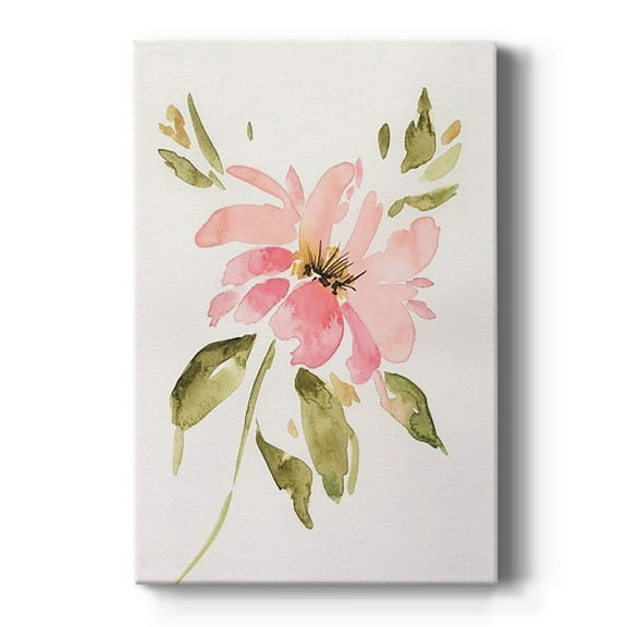 One Pink Bloom I Premium Gallery Wrapped Canvas - Ready to Hang
