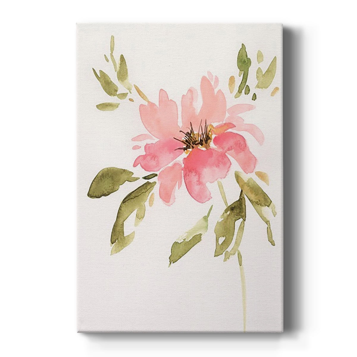 One Pink Bloom II Premium Gallery Wrapped Canvas - Ready to Hang