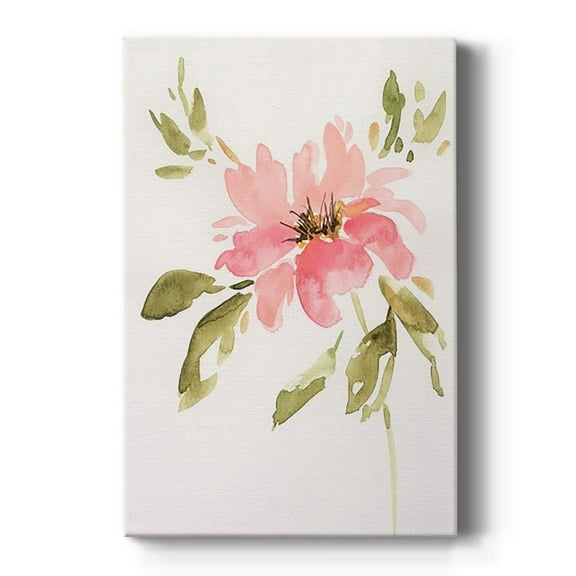 One Pink Bloom II Premium Gallery Wrapped Canvas - Ready to Hang