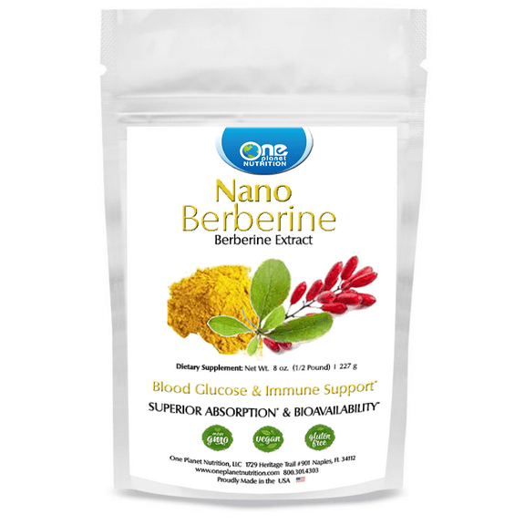 One Planet Nutrition Nano Berberine Powder 8 oz Bag (227 Servings)