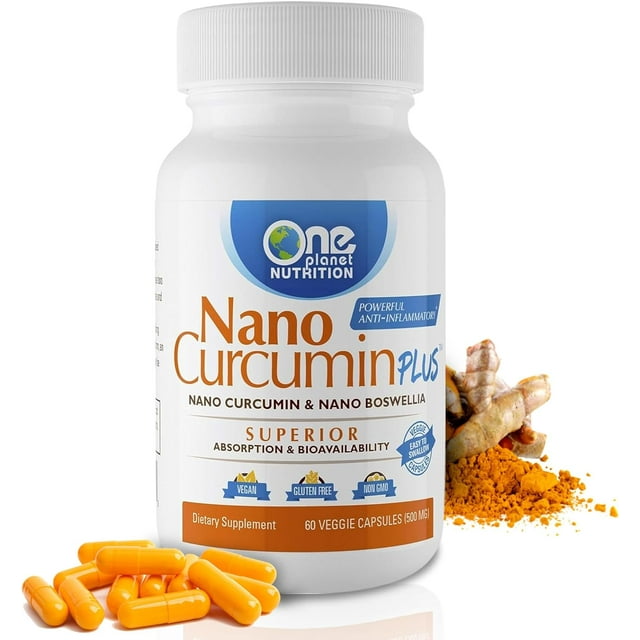 One Nutrition Nano Curcumin Plus 500 mg, Turmeric Curcumin Water