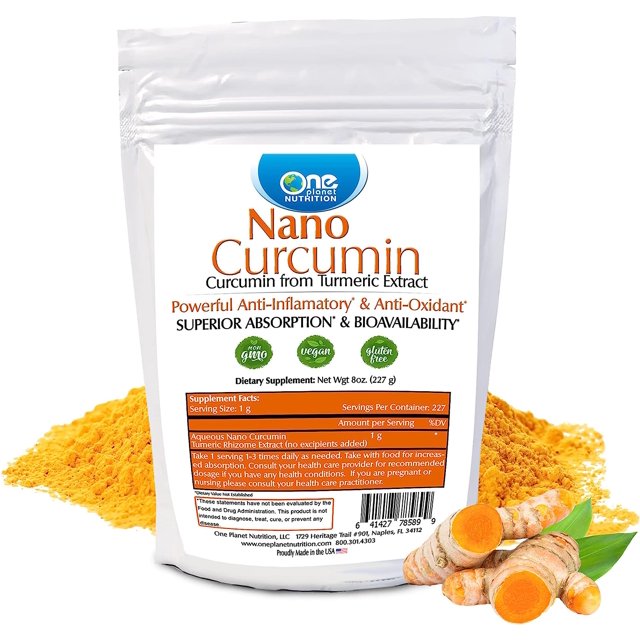 One Nutrition™ Nano Curcumin Powder, Turmeric Curcumin Water