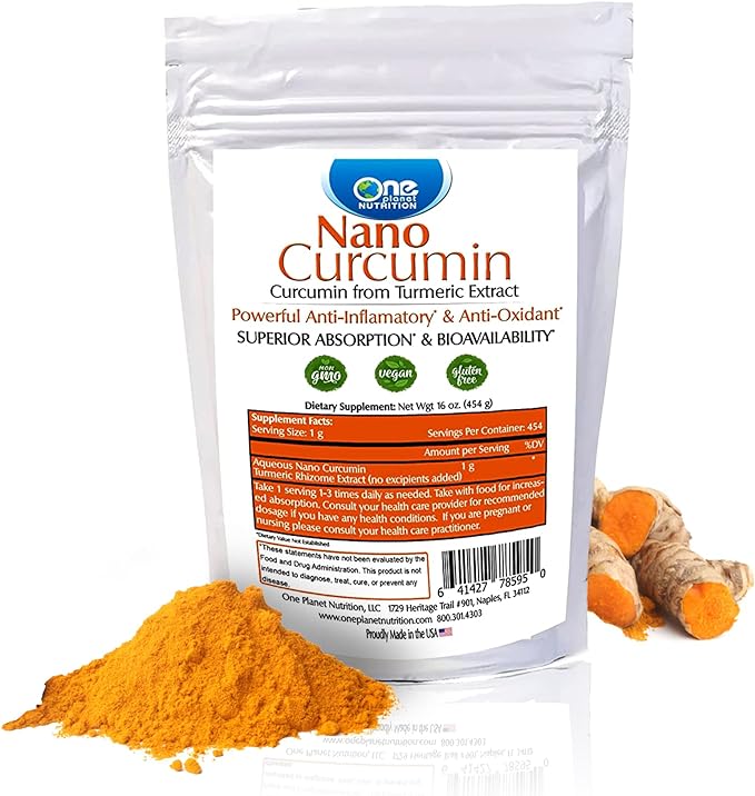 One Nutrition Nano Curcumin Powder, Turmeric Curcumin Water