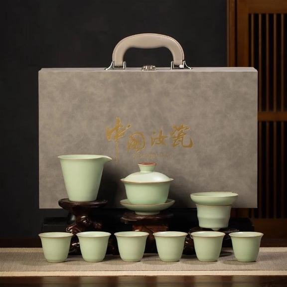 One Pot Six Cups With Car Portable Ceramic Tea Set Gift Boxed Chinese Tea Ceremony Accessories Ceramic Teaware Suit