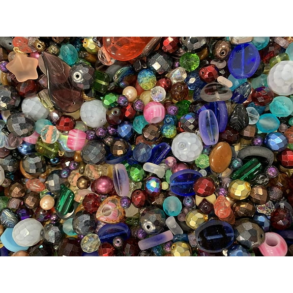 One Pound Assorted Glass Beads for Jewelry Making, DIY Lamp Work, Arts and Crafts, and Decorative Hobby Artistry, Colorful Crystal Assortment Bulk Mix, 4-18mm (Mixed Colors) (1)