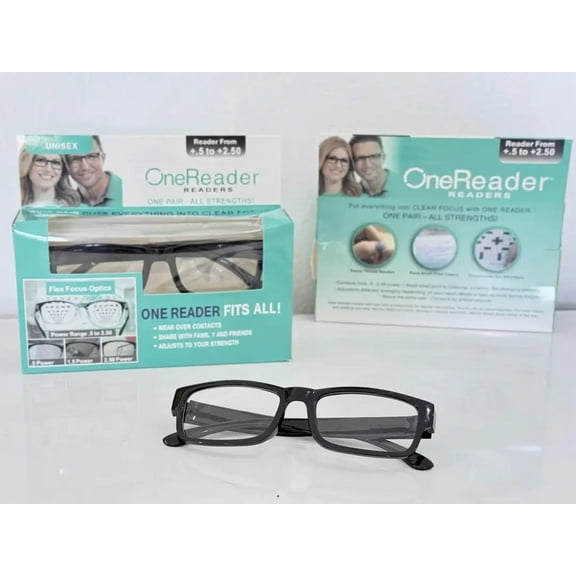 One Reader, Auto-Focus, Flex-Focus, Reading Glasses Unisex. - Square Frame