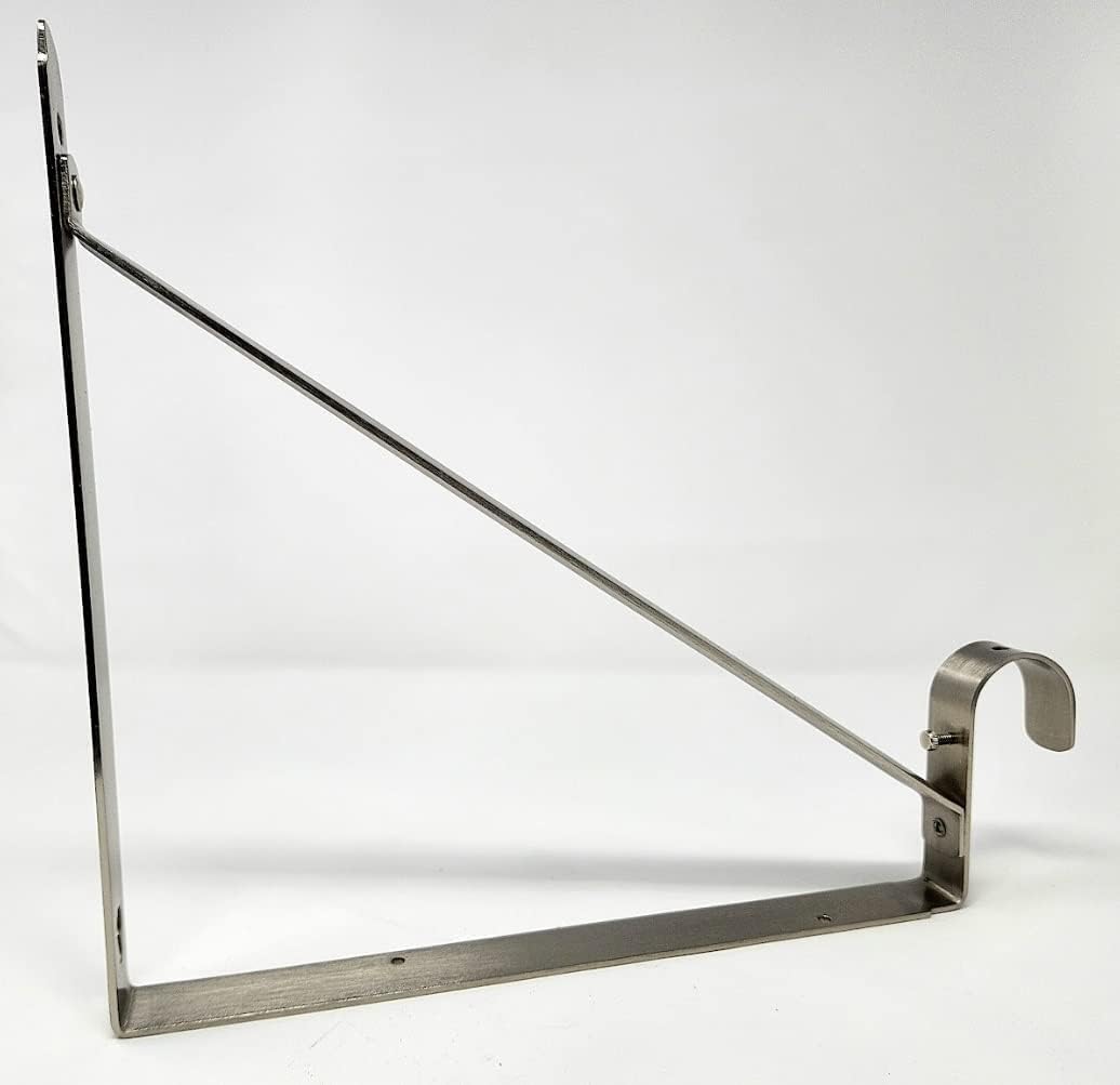 One Premium HeavyDuty Wall Closet Shelf And Rod Bracket For Up To 11/2" Diameter Round