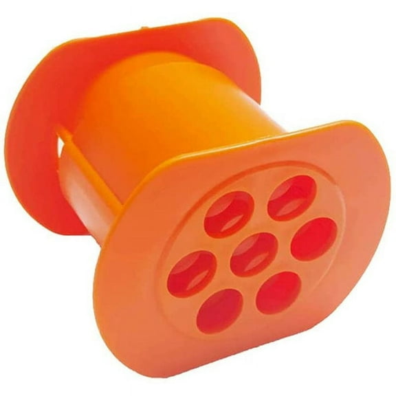 One Press Cevapcici Maker Hot Dog Maker Manual Sausage Maker with 7 Holes Homemade Meat Strip Squeezer Sausage Meat Filler Kit Barbecue Grill Accessories (Orange)