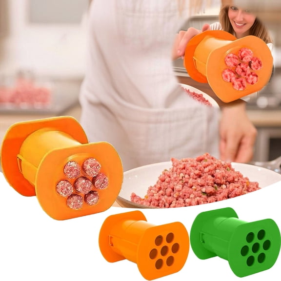 One Press Cevapcici Sausage Maker Stuffer 7 Sausages at Once Press Sausage Stuffer for Handmade Hot Dog Meat Strip Non Stick Kitchen Meatball Maker