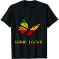 thumbnail image 1 of One Pride Love Butterfly Rasta Reggae Peace Rastafari Roots T-Shirt, 1 of 3
