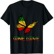 One Pride Love Butterfly Rasta Reggae Peace Rastafari Roots T-Shirt
