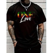 One Pride Love Reggae Roots Jamaica Reggae Mens Cotton Crew Neck Graphic Tee Casual Short Sleeve Solid T-Shirt