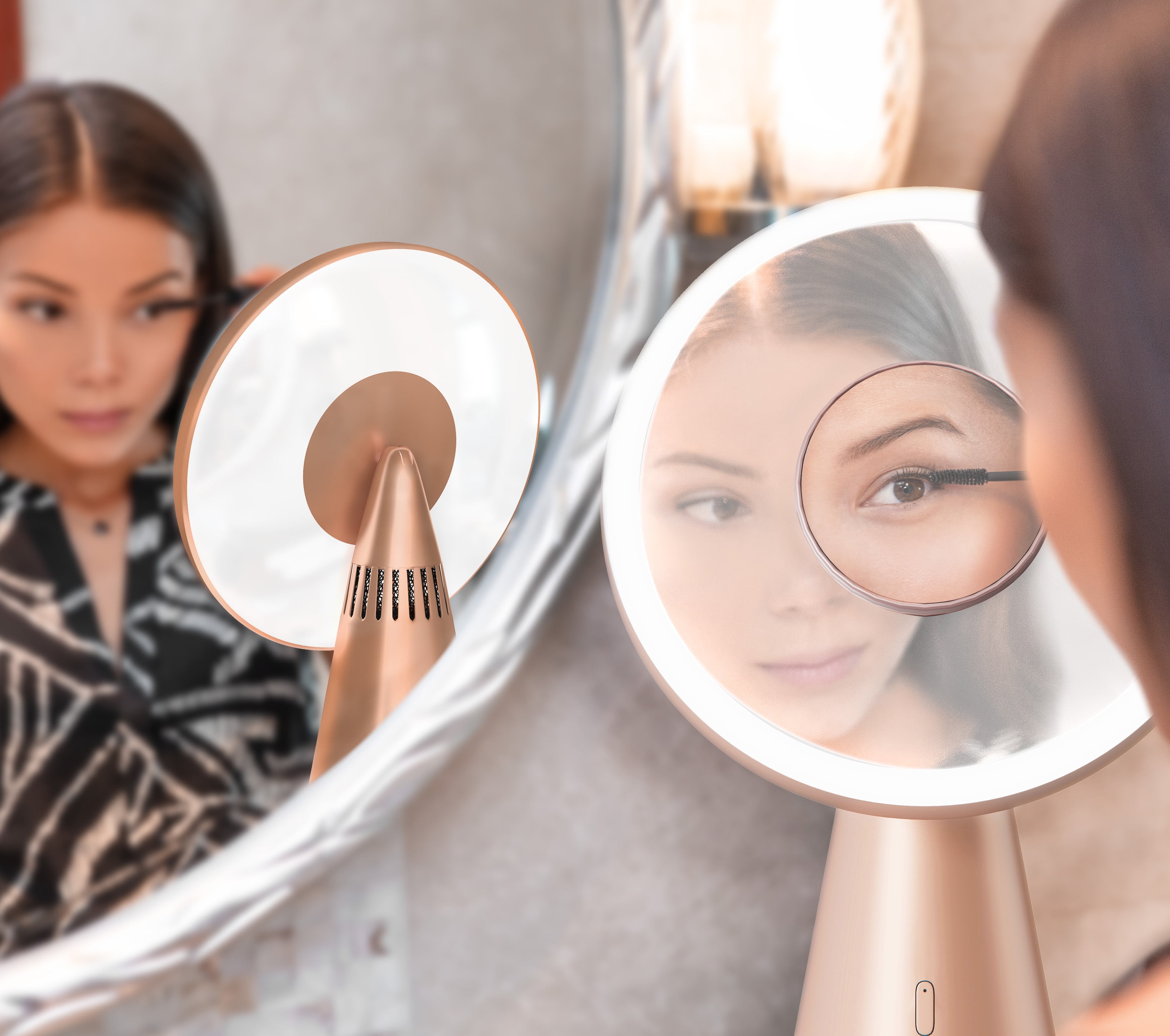 One Products Lighted Makeup Mirror with Bluetooth Speaker and