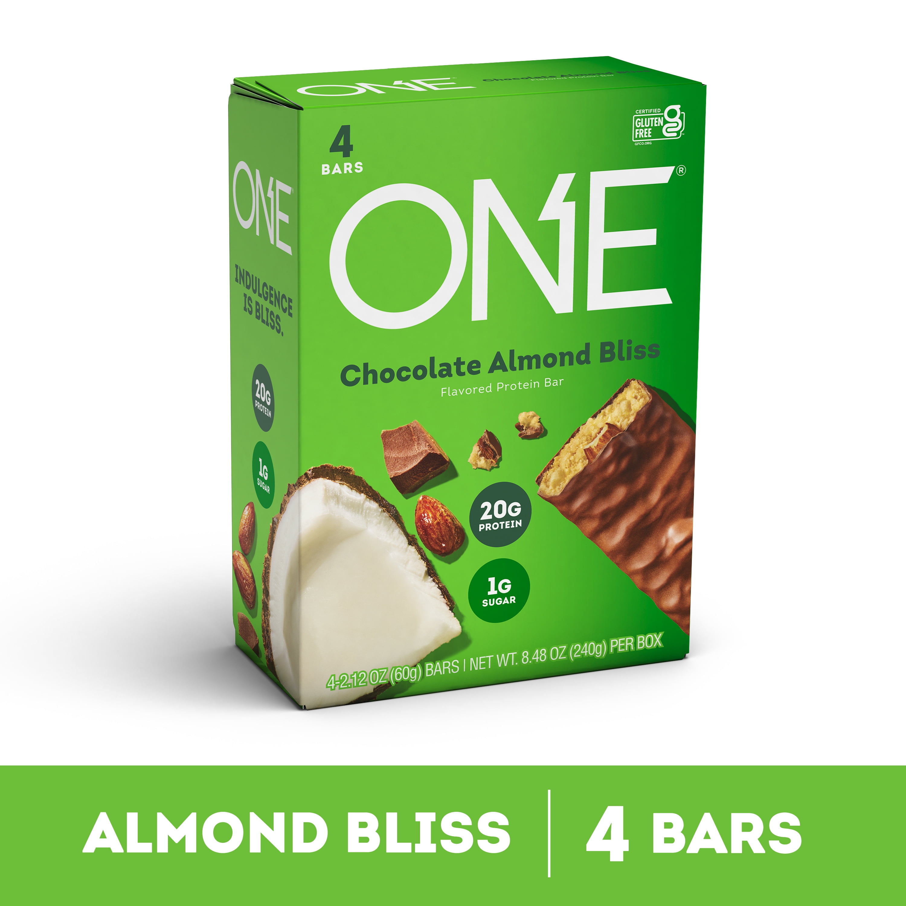 One Protein Bar, Chocolate Almond Bliss, 20g Protein, 4 Count
