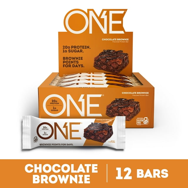 One Protein Bar, Chocolate Brownie, 20g Protein, GlutenFree, 12 Count