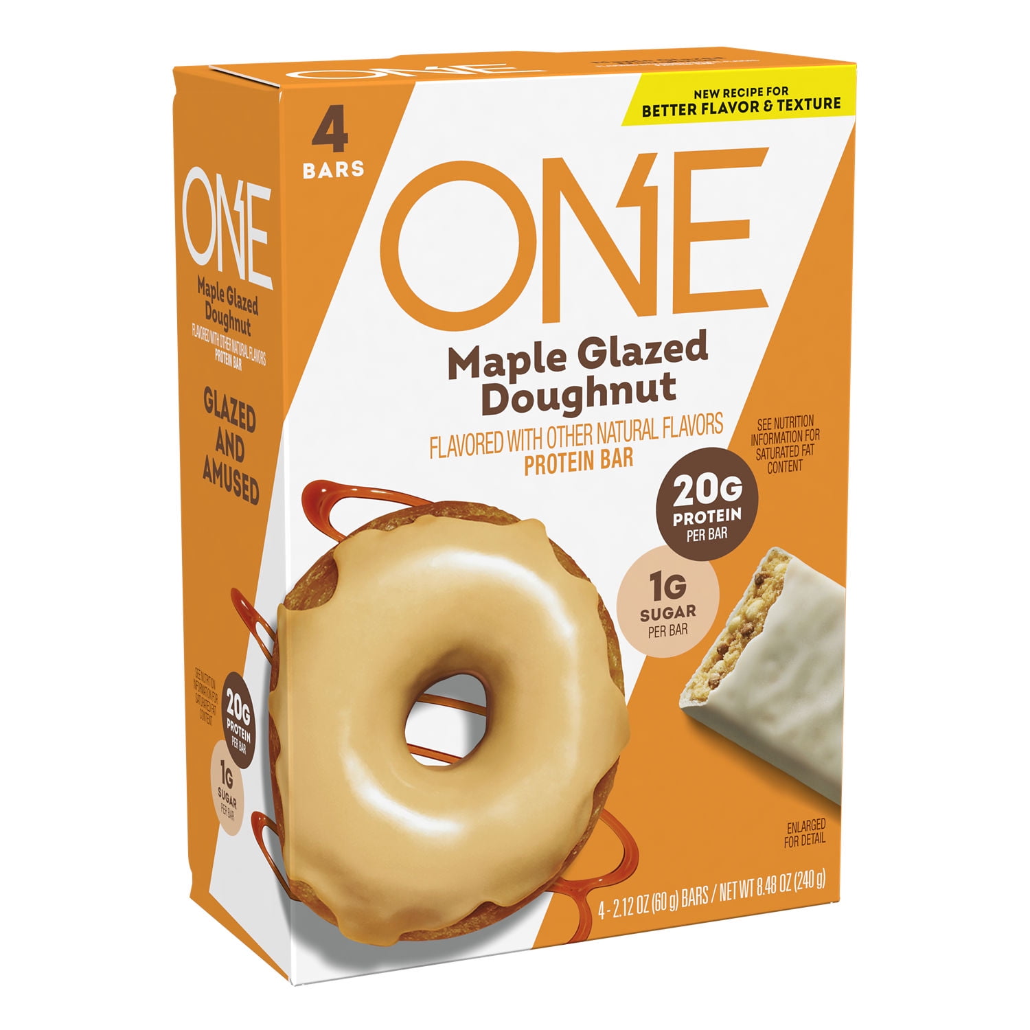 ONE Brands Protein Bar, Maple Glazed Doughnut, 20g Protein, 4 Count