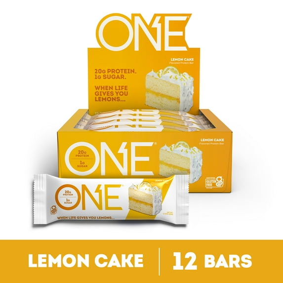 ONE Brands Protein Supplement Bar, Lemon Cake, 20g Protein, 12 Count