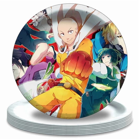 One Punch Man Paper Plates Birthday Decorations Party Supplies Tableware Disposable Dinnerware